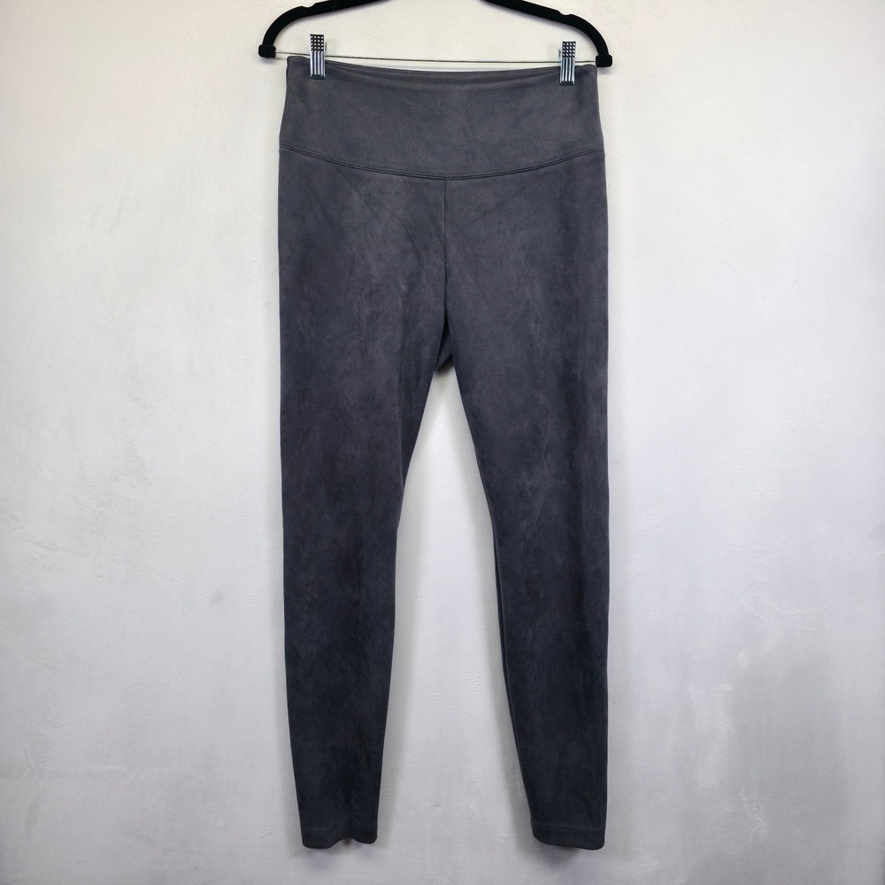 WHBM Runway Legging Womens 10 Gray High Rise Faux Suede Slim Sleek Preppy